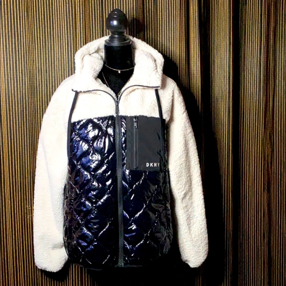 DKNY SHEARLING AND PUFFER JACKET